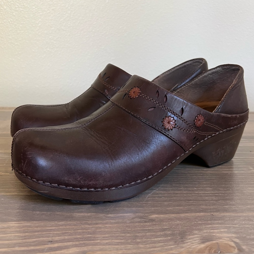 Danskos Clogs with Flower Detail